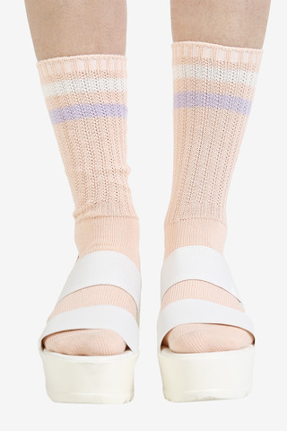 Pastel Stripe Socks - Strawberry
