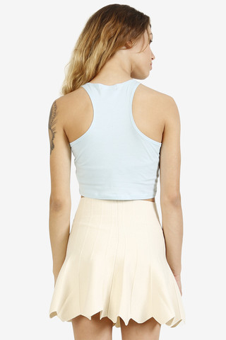 Averill Pleat Look High Waist Tennis Skirt - Cream