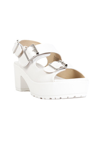 Caroline Double Strap Platform Sandal  - White
